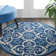 Machine-Woven Stain Resistant Floral Area Rug