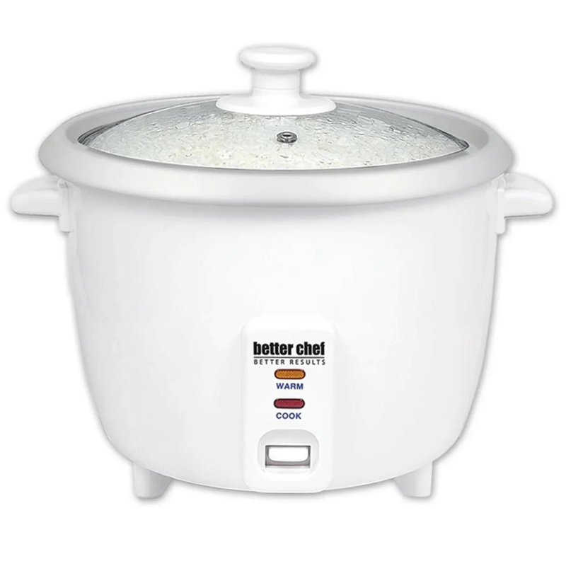 Better Cuiseur à riz automatique 8 tasses (16 tasses cuites) Better Chef Im-400, avec fonction de maintien au chaud, blanc