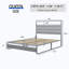 Bed Frame with Headboard, Metal Platform Bed Frame with Charging Station, Heavy Duty Platform Bed Frame with LED