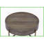En forme de tambour brun clair & amp; Table basse champagne pour le salon, 1 tiroir de rangement et amp; Assemblage facile