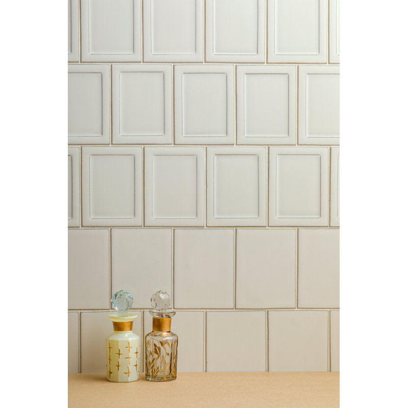 Cuadro 9" x 14" Matte Porcelain Decorative Accent Tile, White