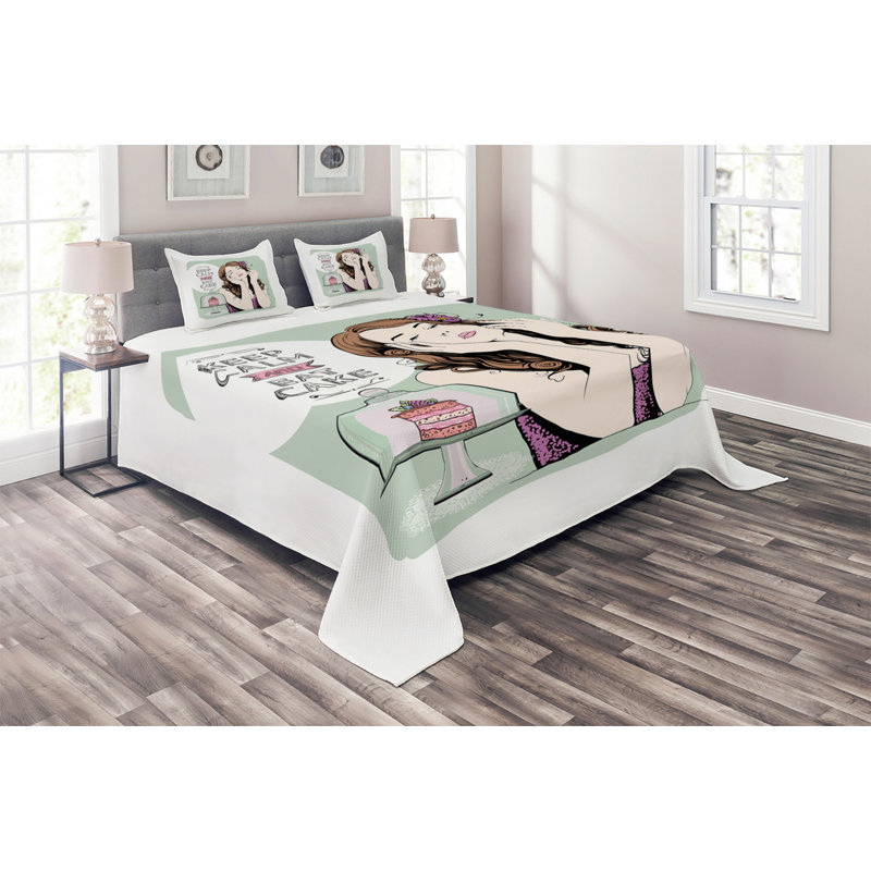 Keep Calm Coverlet, King Bedspread + 2 Shams