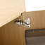 Armoire de salle de bain autoportante avec porte à fermeture douce et tablette de rangement ouverte
