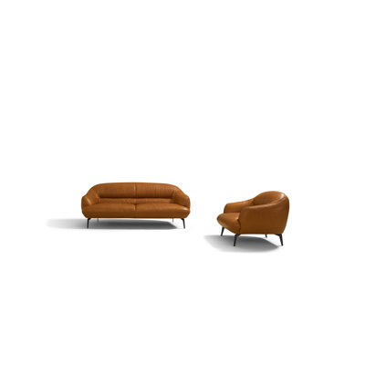 Catera 66'' Leather Loveseat