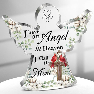 6 Inch Cardinal Memorial Gift For Loss Of Angle, Sympathy Remembrance Decor With Red Bird, Bereavement Gift For Loss Of Loved One, Angel In Heaven Table Decoration For Home Memorial Display