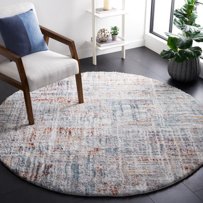 Gregor Padula Abstract Blue Rust/Ivory Area Rug