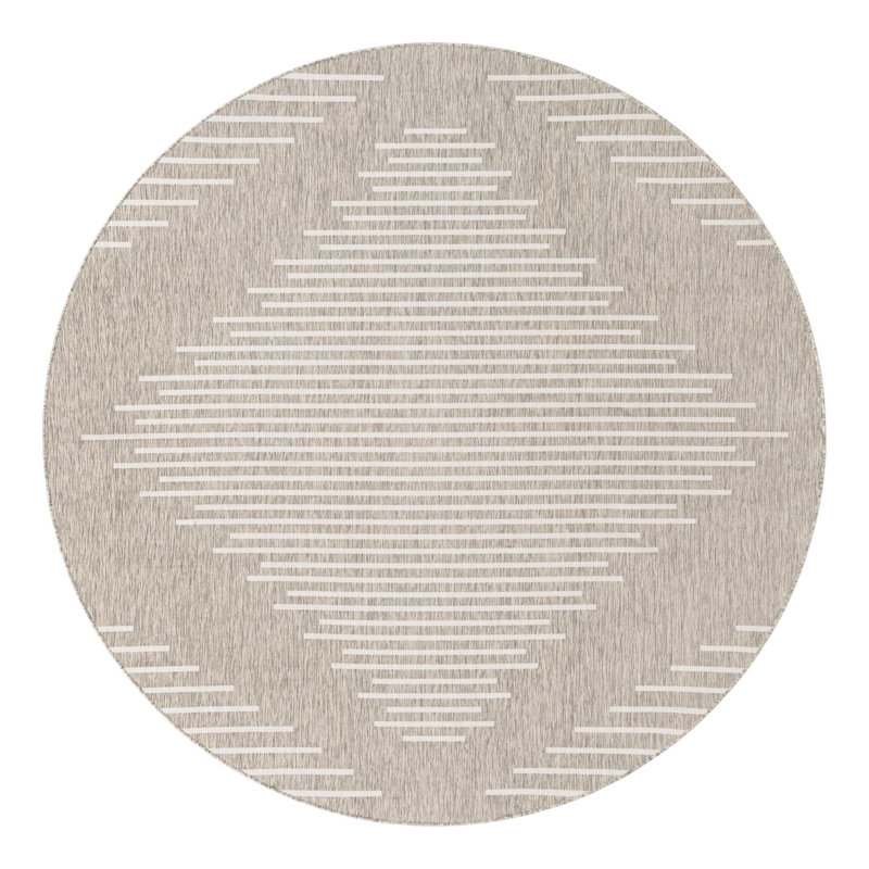 Tapis intérieur / extérieur gris Ava-Mary, Rond 10pi