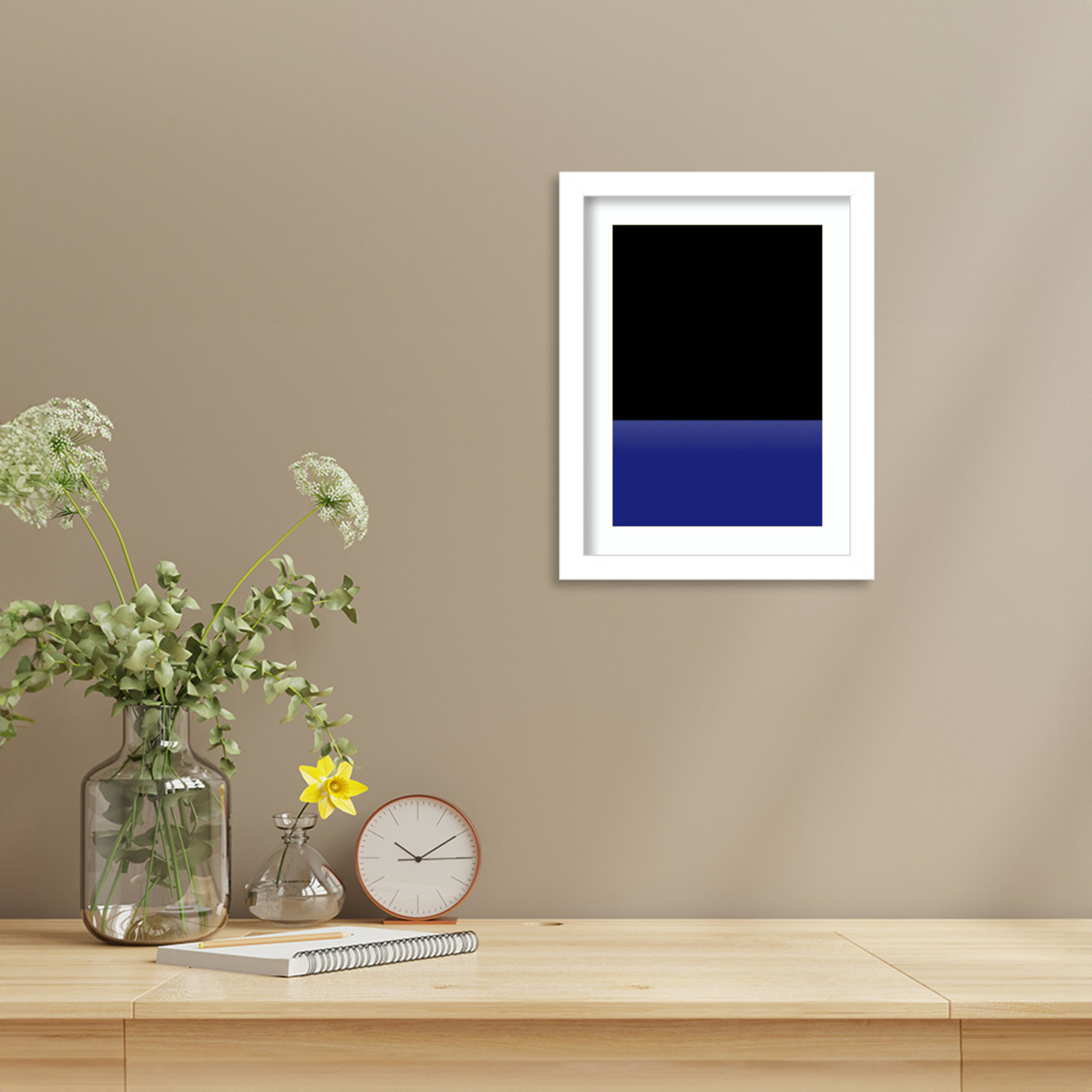 Sea by Alex Caminker Wood Framed Wall Art Print, White , 13" H x 10" W
