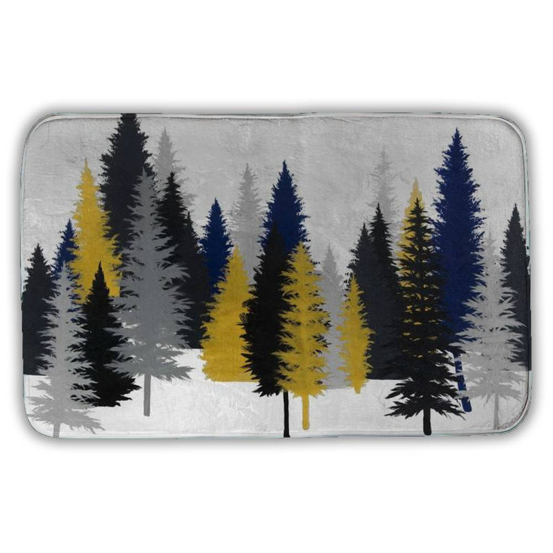 Golden fir Bath Mat with Non-Slip Backing - Quick Dry Memory Foam Bathroom Rug - Absorbent - Modern Plush Spa-Style - Machine Washable