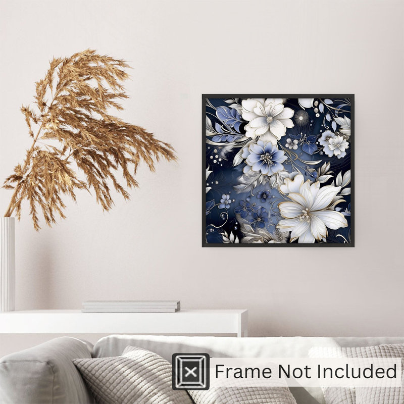 «Floral Floral Symphony IX», reproduction d'art classique sans cadre, H 18 po x l 18 po