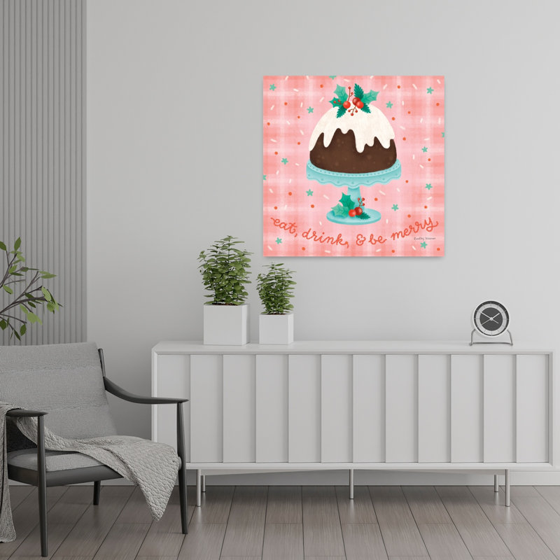 Gâteries contemporaines de Noël avec support à gâteau bleu, H 24 po x l 24 po