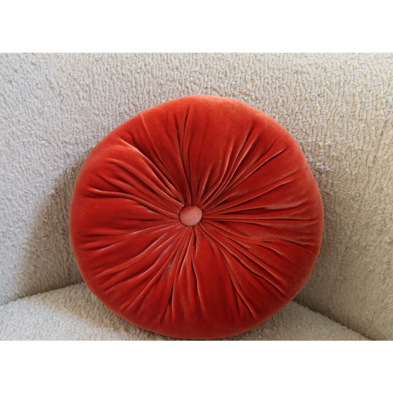 Coussin Therese, H 12 po x l 12 po, Orange brûlé