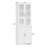 White Bookcase Cabinet with Glass Doors & Cabinet, Display Cabinet with Anti‑Tipping Device and Adjustable Shelves 