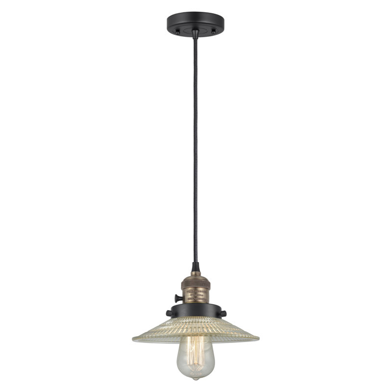 Franklin Restoration - Halophane - Mini-luminaire suspendu à cordon de 9 po - Interrupteur marche / arrêt - Ampoule DEL