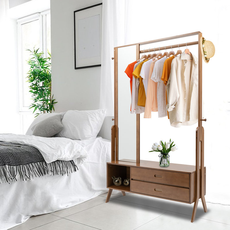 Armoire en bambou pour garde-robe autoportante