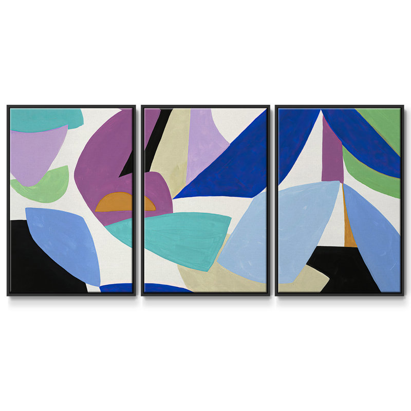 Ode to Matisse I - Toile encadrée multi-pièces, Noir, H 36 po x l 75 po x P 2 po