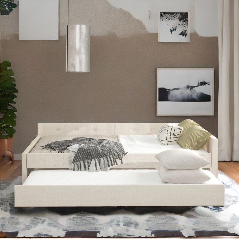 Lit plateforme tapissier Ahell, Grand
