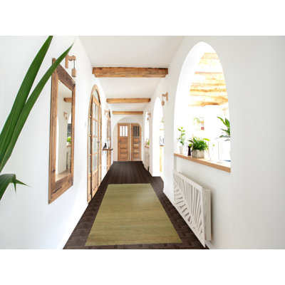 Tapis vert et jaune Gabbeh