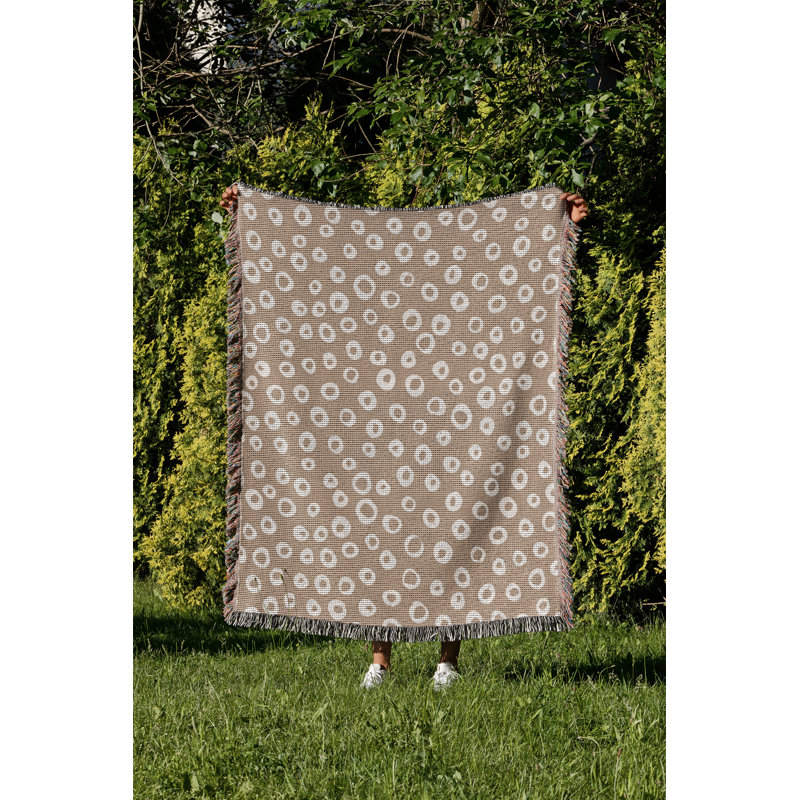 Jeté en coton Tanta, Beige, 60 x 60
