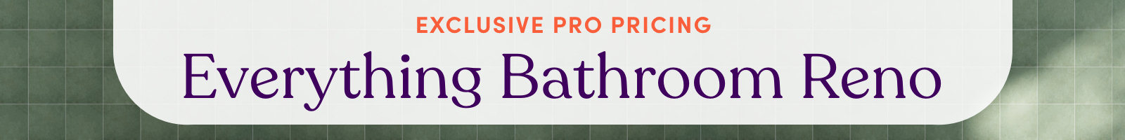 Exclusive Pro Pricing, Everything Bathroom Reno
