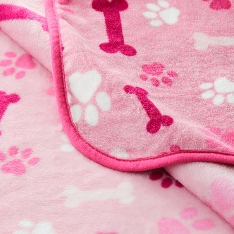 Pink Reversible Fleece Pet Blanket 32" x 24"