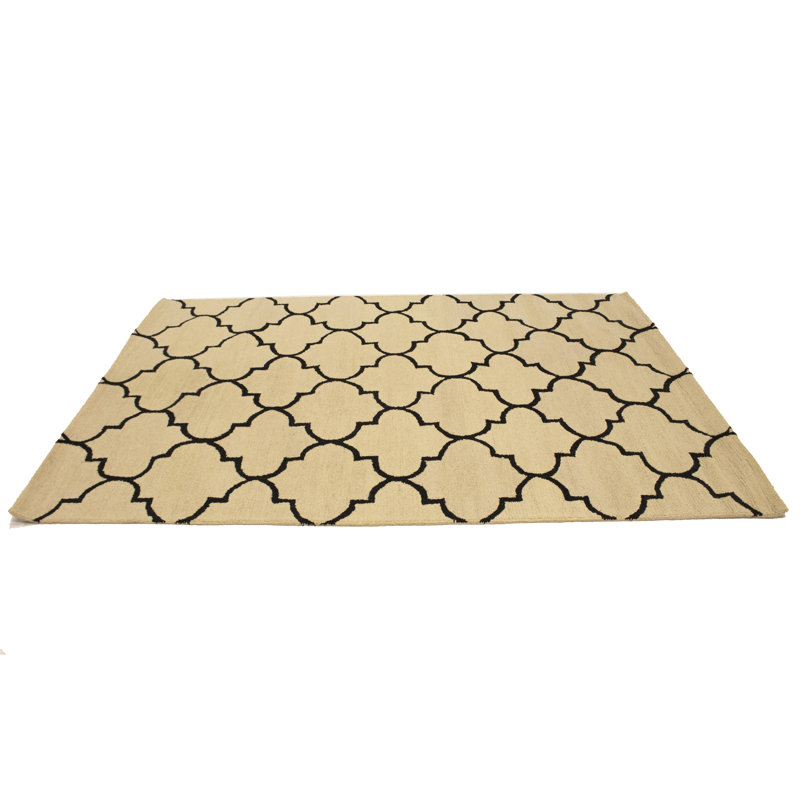 Tapis crème en laine touffeté à la main Trellis