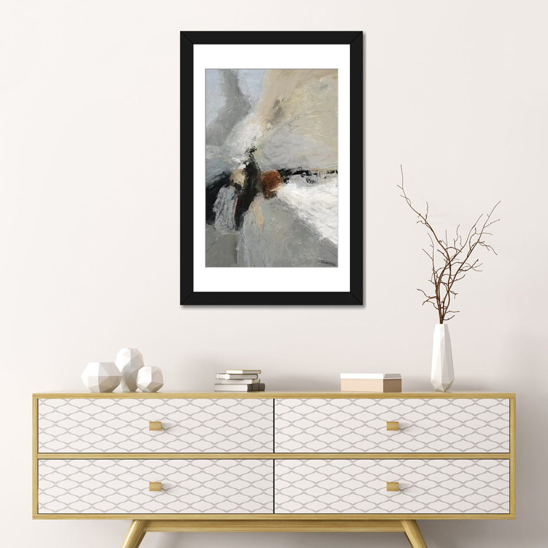 « dispassation ii », impression sur toile, Blanc, Papier d'art encadré noir, H 24 po x l 16 po x P 1 po