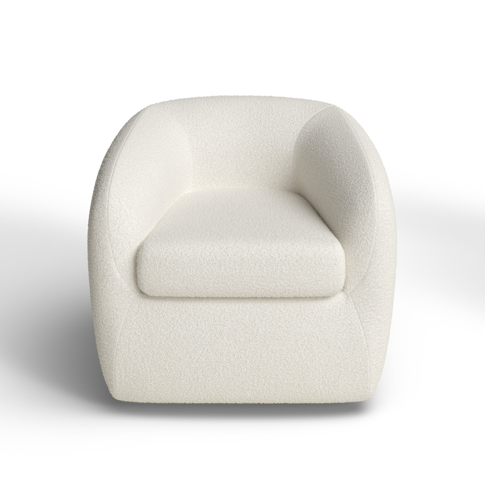 Marcy Upholstered Swivel Barrel Chair Joss & Main Fabric: White