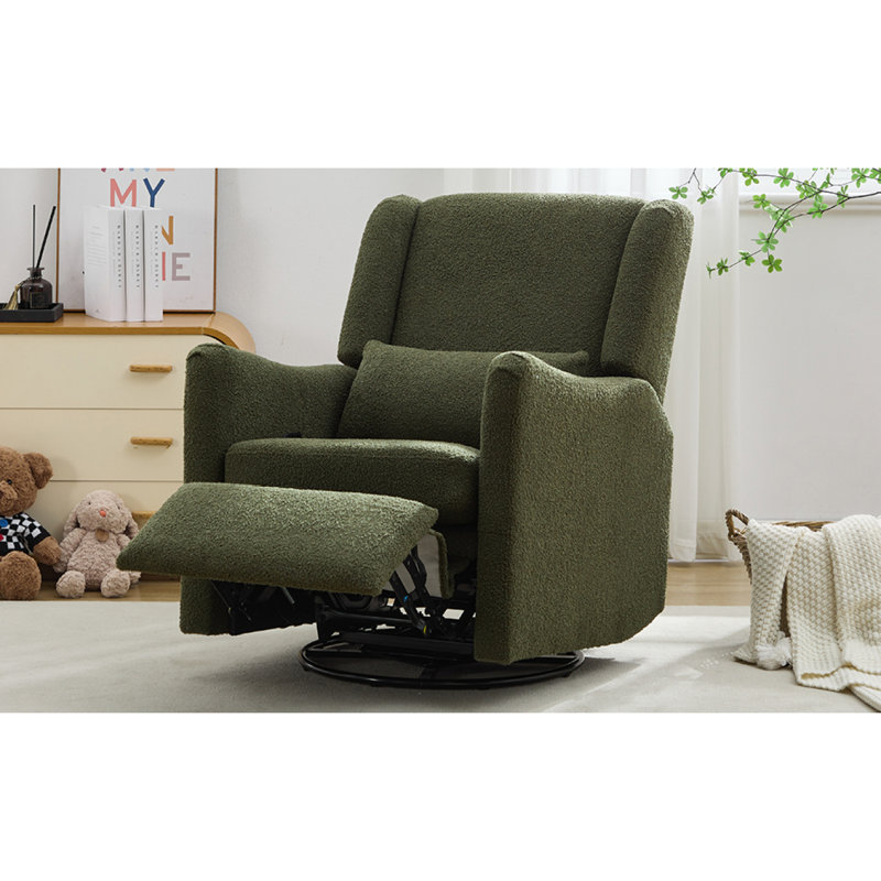 Fauteuil inclinable pivotant avec coussin, Boucle verte aux algues