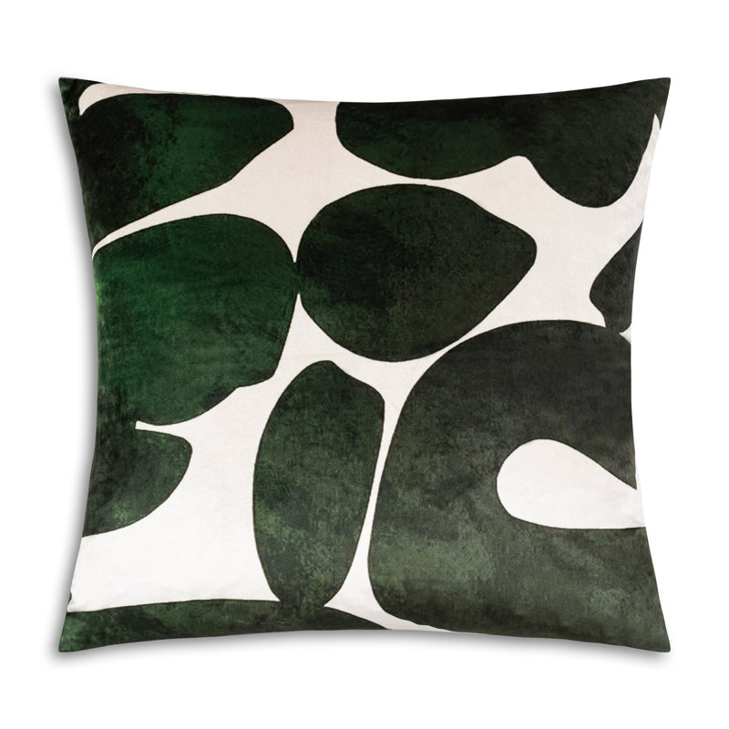 Coussin décoratif en velours Cloud9 - 22 po x 22 po, Coussin vert forêt