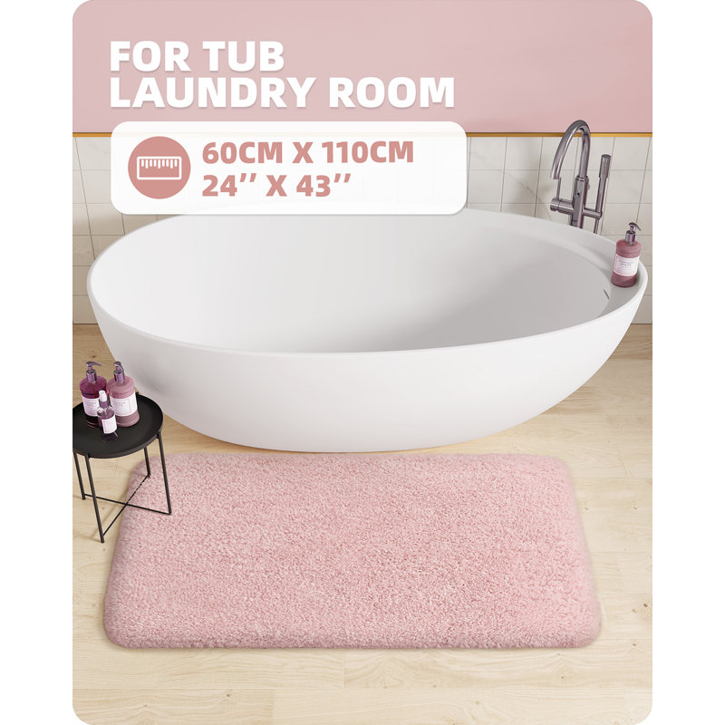 Tapis pour salle de bain Gaenside, Rose, L 43 po x l 24 po