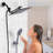 Shower Head, 10 Inch High Pressure Rainfall Shower Head/Handheld Shower Combo With 11 Inch Extension Arm, 6 Settings Adjustable Anti-Leak Shower Head With Holder/Hose, Height/Angle Adjustable-126529178
