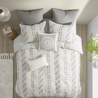 Housse de couette 100% coton pour fermeture à boutons, grand / grand et gris, fermeture à boutons, attaches intérieures, lavable``, -, pas de substances nocives ni de produits chimiques à rayures avant, arrière, boutonnée, lavable