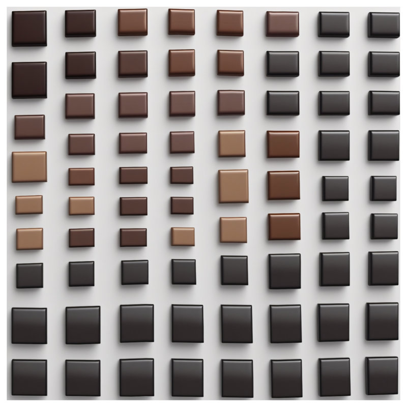 Tapis de bain brun à carreaux carrés, 34in W x 21in L