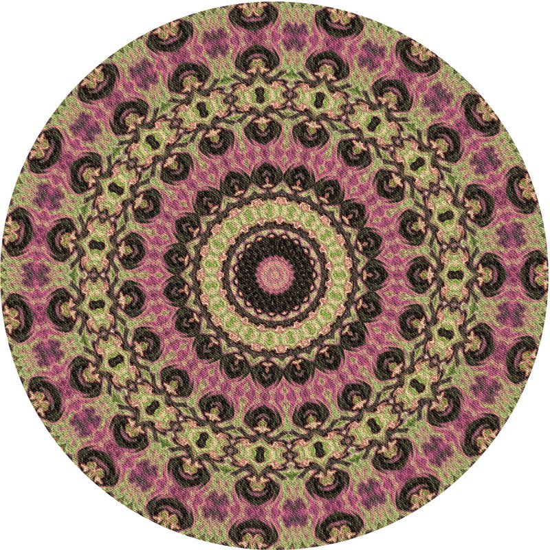 Damask Indoor Rug, Round 5'