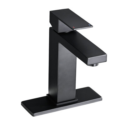 Matte Black Bathroom Faucet, Stainless Steel, Single Handle, Rust With Drain For Upgrade Project Modern Sink Black, And Transformation