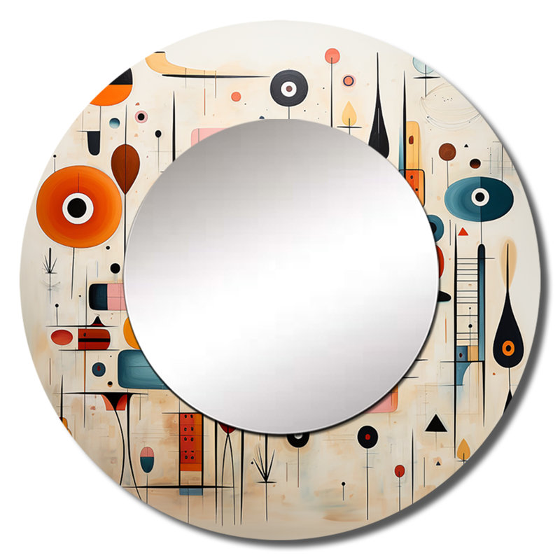 Satasha rose bleu Mid Century Whimsical Wonders III - Mid-Century Modern, 36 po x 36 po