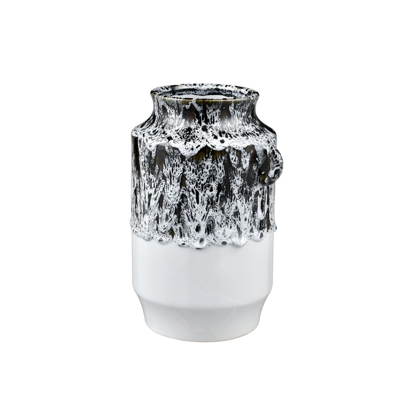 Goodlett Vase - Black and White Glazed