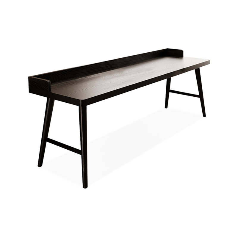 Bureau d'écriture rectangulaire en bois massif noir, H 29,53 po x l 62,99 po x P 23,62 po