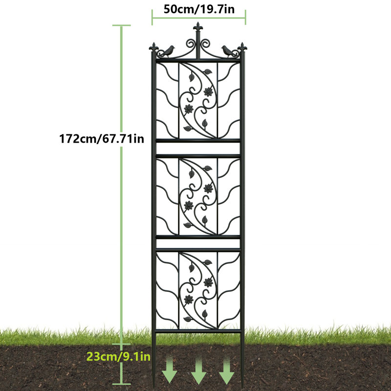 Gallaher 195cm H x 50cm W  2 pack Steel Lattice Panel Trellis Side Panel