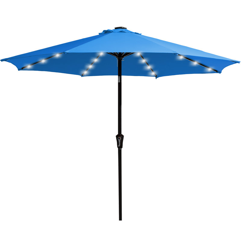 Parasol de marché avec manivelle Beka, Bleu, H 91,2 po x l 108 po x P 108 po
