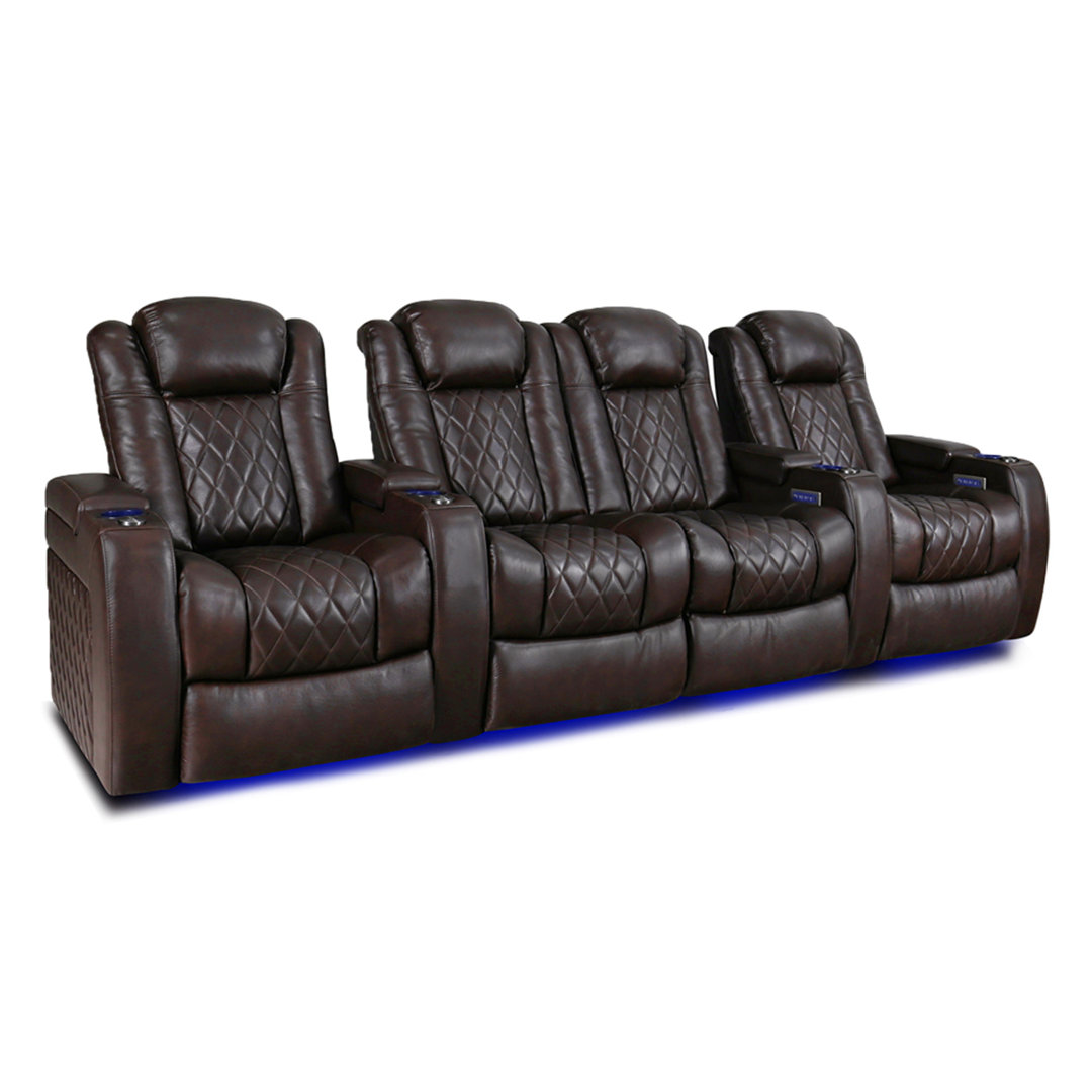 Valencia Upholstered Home Theater Seating with Cup Holder Orren Ellis