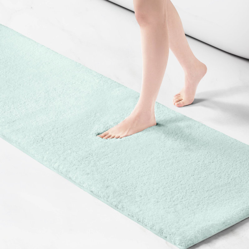 Spa - Quality 24X72" Absorbent Microfiber Bath Rug With Quick Dry, , Non Skid Backing, High Pile 0.75, , Easy Machine Care Heavy Weight Like Softness, Dry & Absorbency, Latex, 0.75 Microfiber, Wash