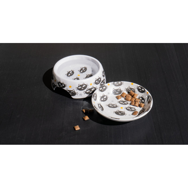 Matt The Cat Melamine Pet Saucer - 0.75 Cup - White