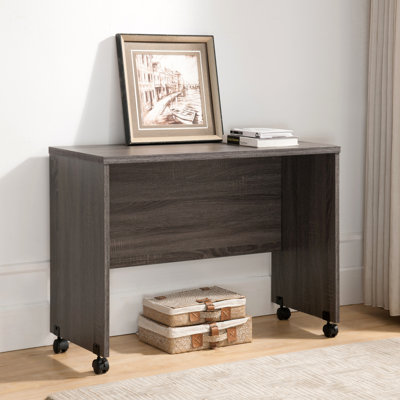Bureau, bureau d'ordinateur mobile en bois, bureau à domicile - gris vieilli