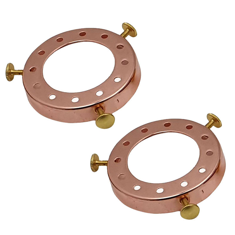 Socket Lampshade Holder Top Collar Ring Adapter Lamp Base Solid Metal Separate Lighting Kit, Rose Gold