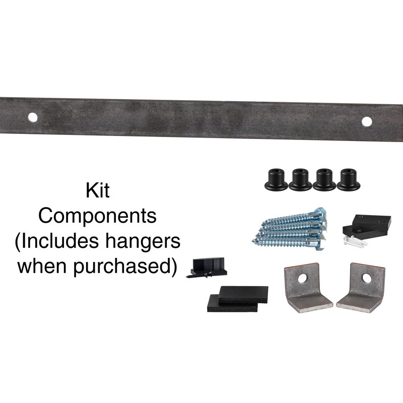Ensemble de quincaillerie pour porte de grange standard plate, 72 po, Sans finition