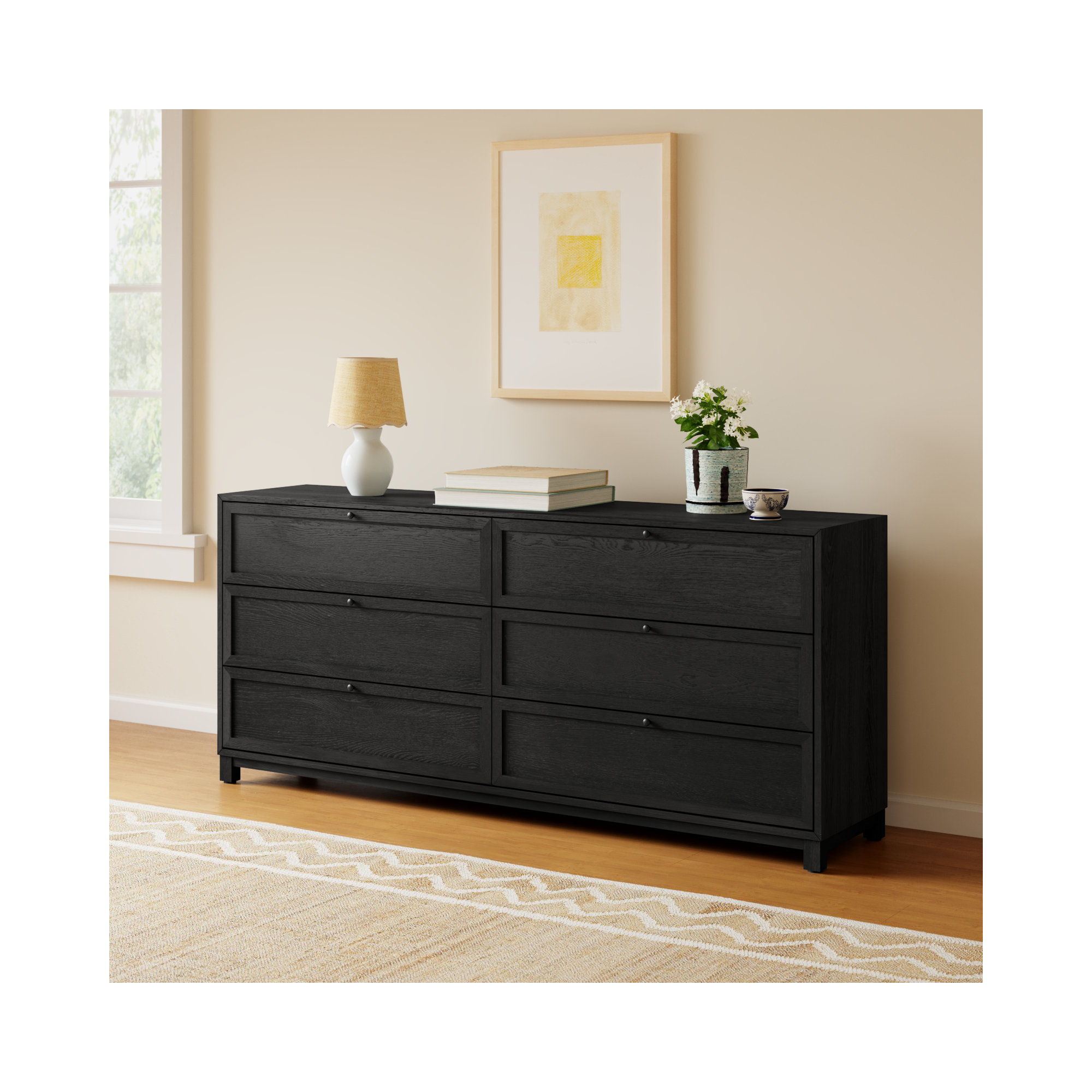 Sonata 6 - Drawer Dresser, Drifted Matte Black
