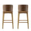 Ensemble de 2 pièces intérieures avec finition noyer brun, bois d'hévéa, courbées pour un soutien lombaire, 2 cuisines de bistro idéales, fini, structure en bois d'hévéa, contreplaqué ergonomique et siège, polyvalence à profil bas, espace