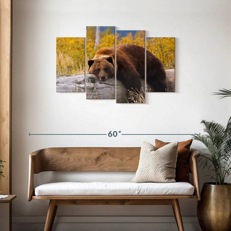 Ours grizzly au repos Brampt, H 27 po x l 43 po